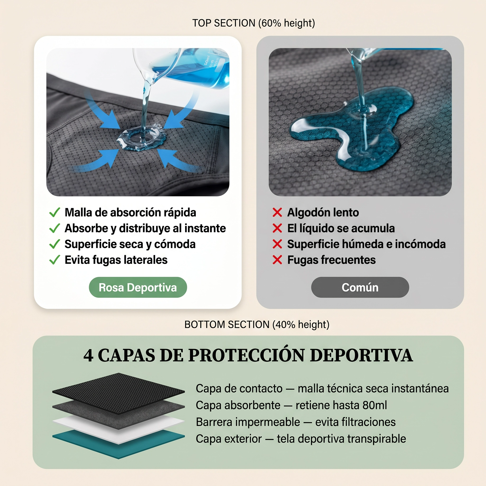 Rosa's Activa — Bragas Antifugas Deportivas (Pack de 5)