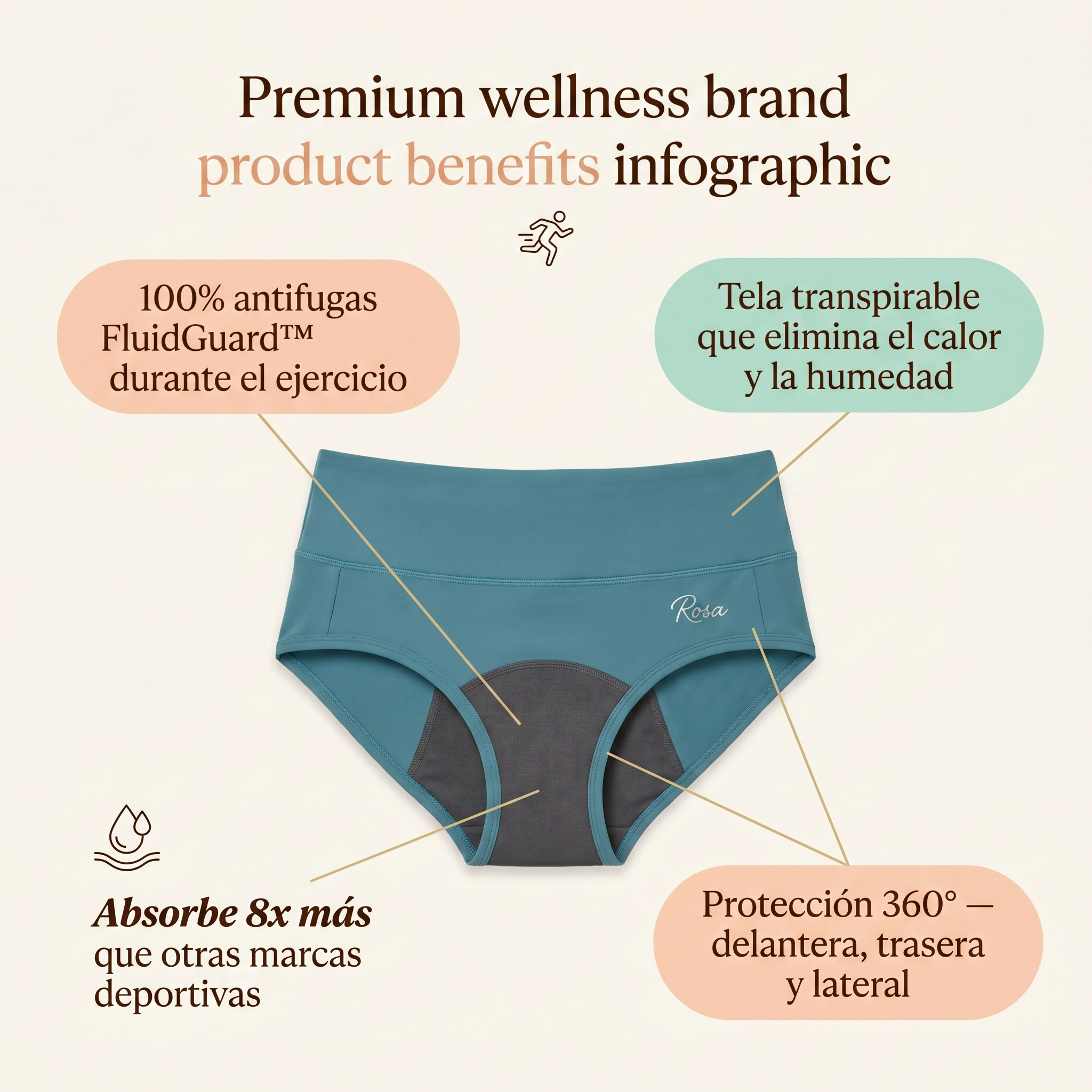 Rosa's Activa — Bragas Antifugas Deportivas (Pack de 5)