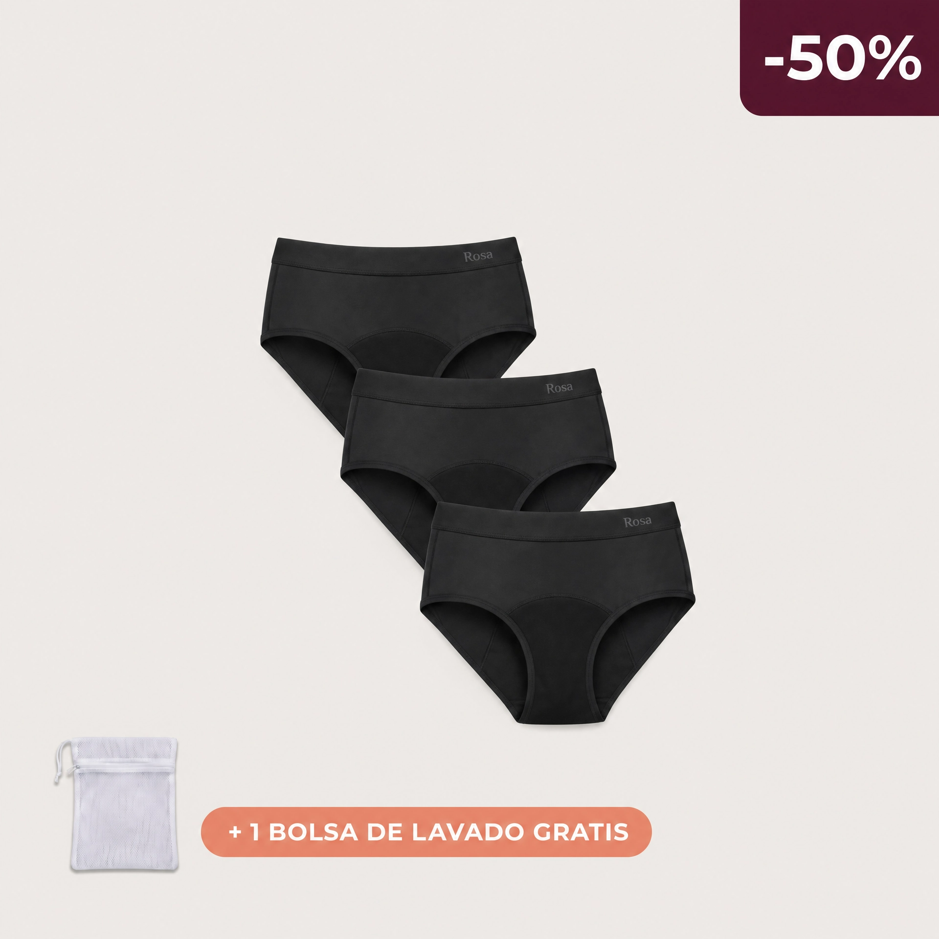Rosa's Nocturna — Bragas Antifugas Noche (Pack de 3)