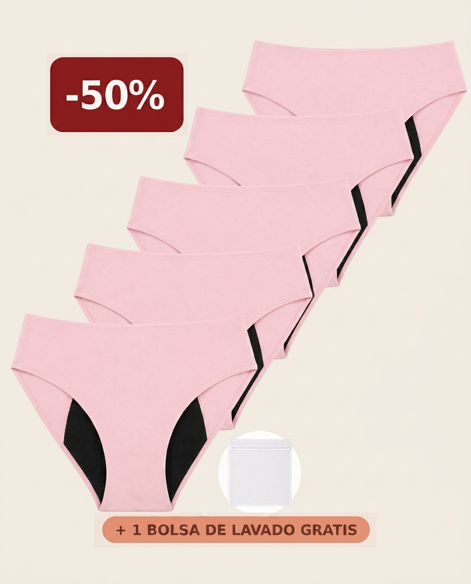Rosa's Invisible — Bragas Antifugas Sin Costuras (Pack de 5)