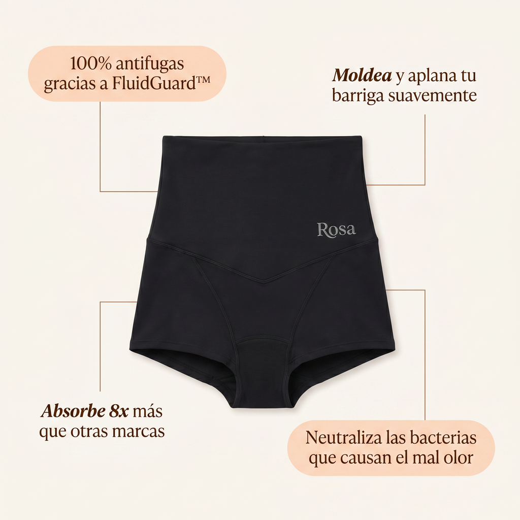 Rosa's Alta — Bragas Antifugas Cintura Alta (Pack de 5)