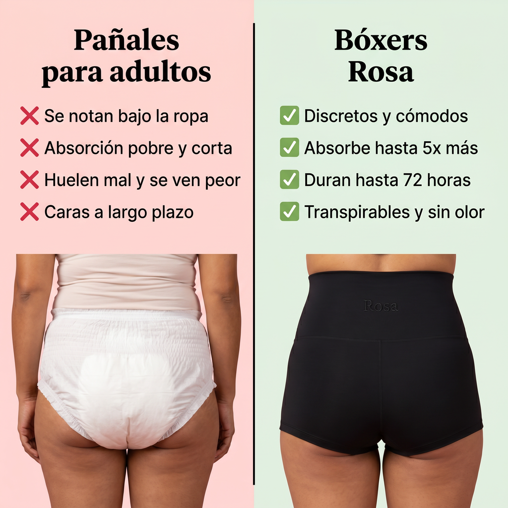 Rosa's Alta — Bragas Antifugas Cintura Alta (Pack de 5)