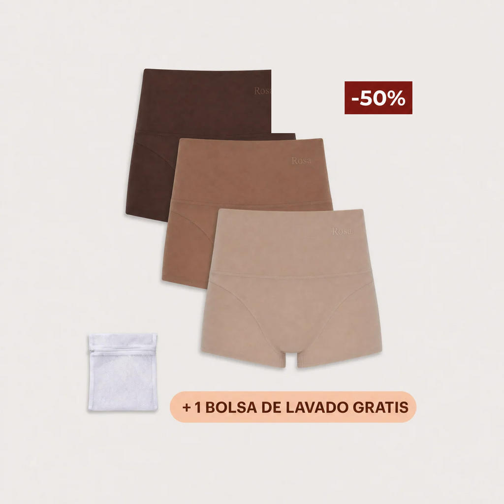 Rosa's Alta — Bragas Antifugas Cintura Alta (Pack de 3)