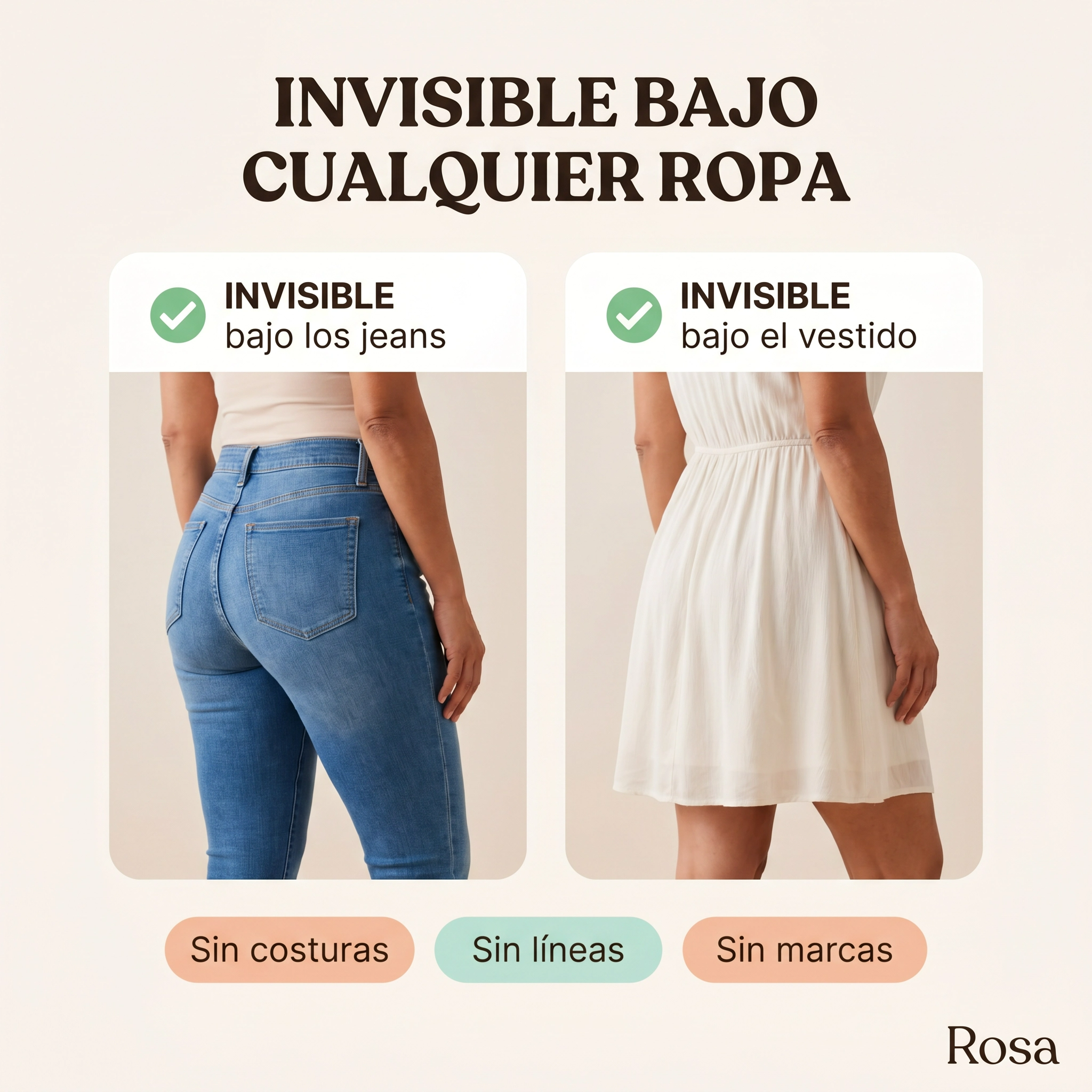 Rosa's Invisible — Bragas Antifugas Sin Costuras (Pack de 5)