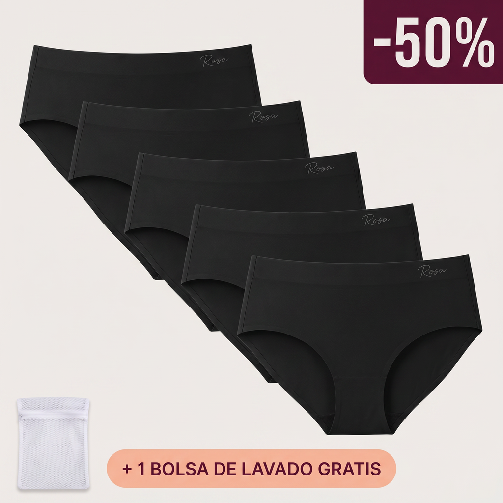 Rosa's Invisible — Bragas Antifugas Sin Costuras (Pack de 5)