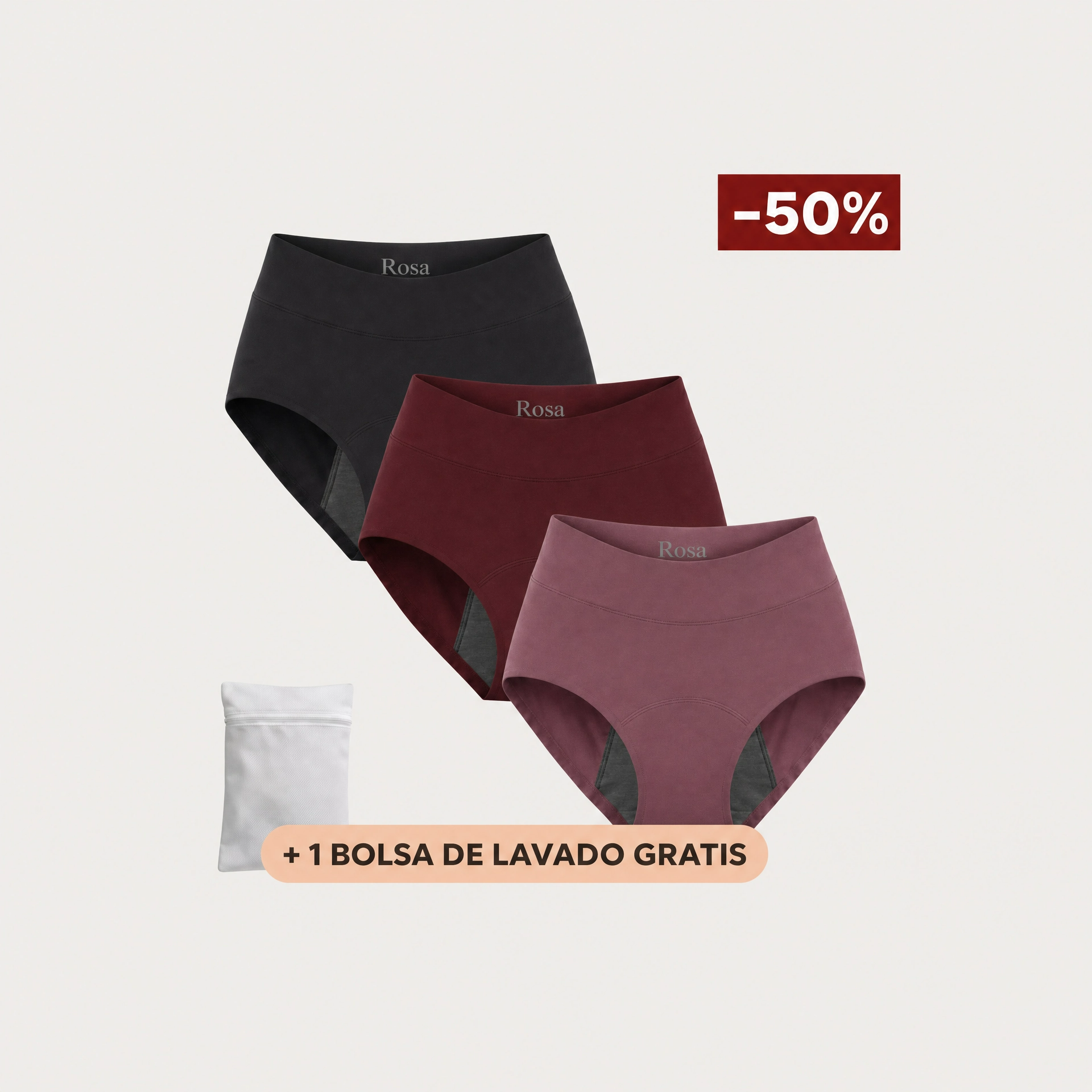 Rosa's Nocturna — Bragas Antifugas Noche (Pack de 3)