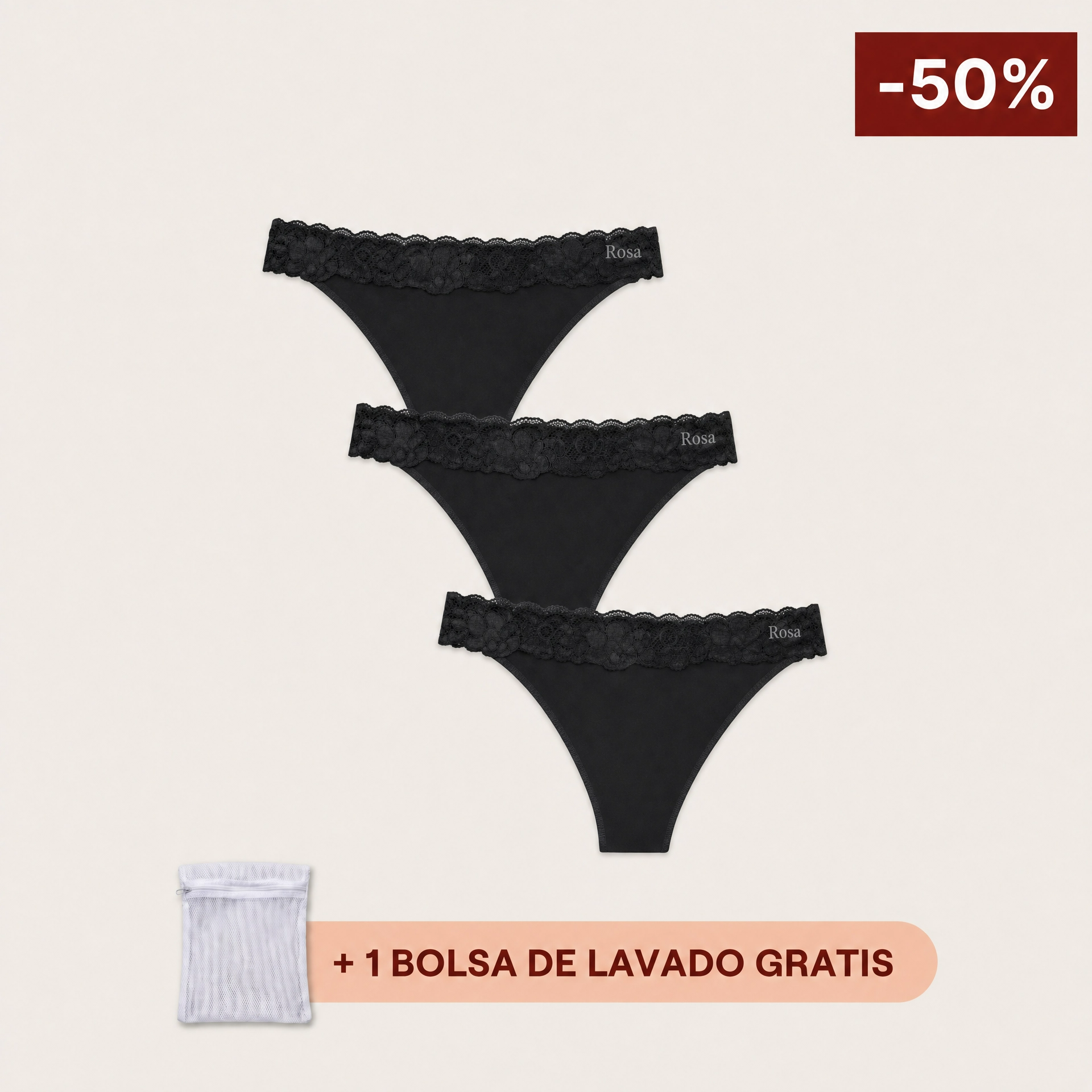 Rosa's Tanga — Tanga Antifugas (Pack 3)